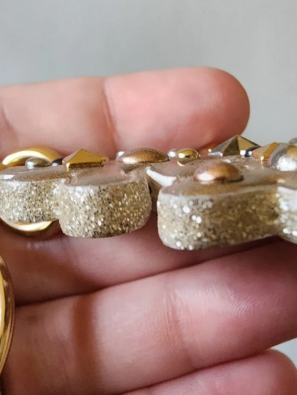 Coach Snowflake Bag Charm Keychain, Studded, Glitter & Metallic, EUC - Picture 7 of 7